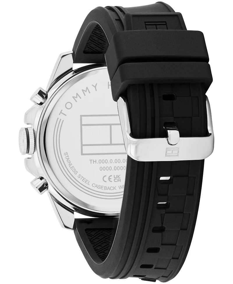 Tommy Hilfiger Men's Quartz Black Silicone Watch 46mm
