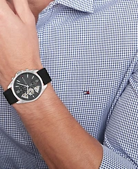 Tommy Hilfiger Men's Black Leather Watch 43.5mm
