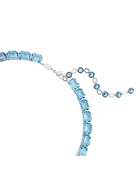 Swarovski Octagon Cut, Color Gradient, Blue, Rhodium Plated Millenia Necklace