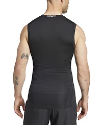 adidas Men's Fitted Crewneck Tech-Fit Sleeveless Compression T-Shirt
