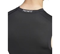 adidas Men's Fitted Crewneck Tech-Fit Sleeveless Compression T-Shirt