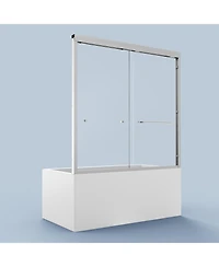 Streamdale Furniture Luxurious Semi-Frameless Bathtub Door Adjusts 56-60", Easy Access, Water-Resistant