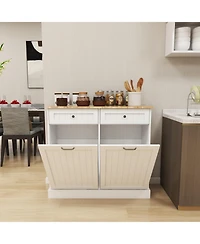 Streamdale Uv Sanitizer Trash Cabinet w/ Drawers (White)