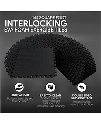 BalanceFrom Fitness 144 Sq Ft Interlocking Eva Foam Exercise Mat Tiles