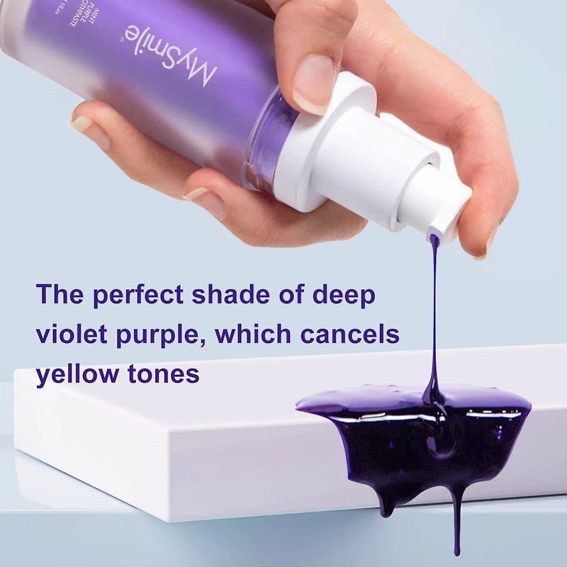 MySmile Purple Toothpaste for Tooth Brighten, Color Corrector Efficient Cleaning Toothpaste, 30ML Non-Sensitive Natural Tooth Stain Removal Toothpaste