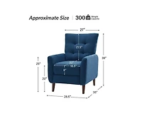 Hulala Home Moreno Modern Manual Recliner with Solid Wooden Legs