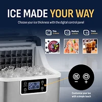 Newair Countertop Portable Clear Ice Cube Maker Machine, 45lbs/24H, in Stainless Steel