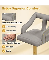 Set of 2 Swivel Bar Stool with Footrest