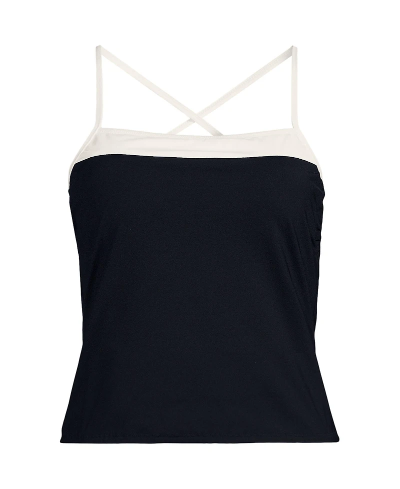 Lands' End Women's Reversible Scoop Neck Tie Back Tankini Swimsuit Top