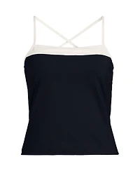 Lands' End Women's Reversible Scoop Neck Tie Back Tankini Swimsuit Top
