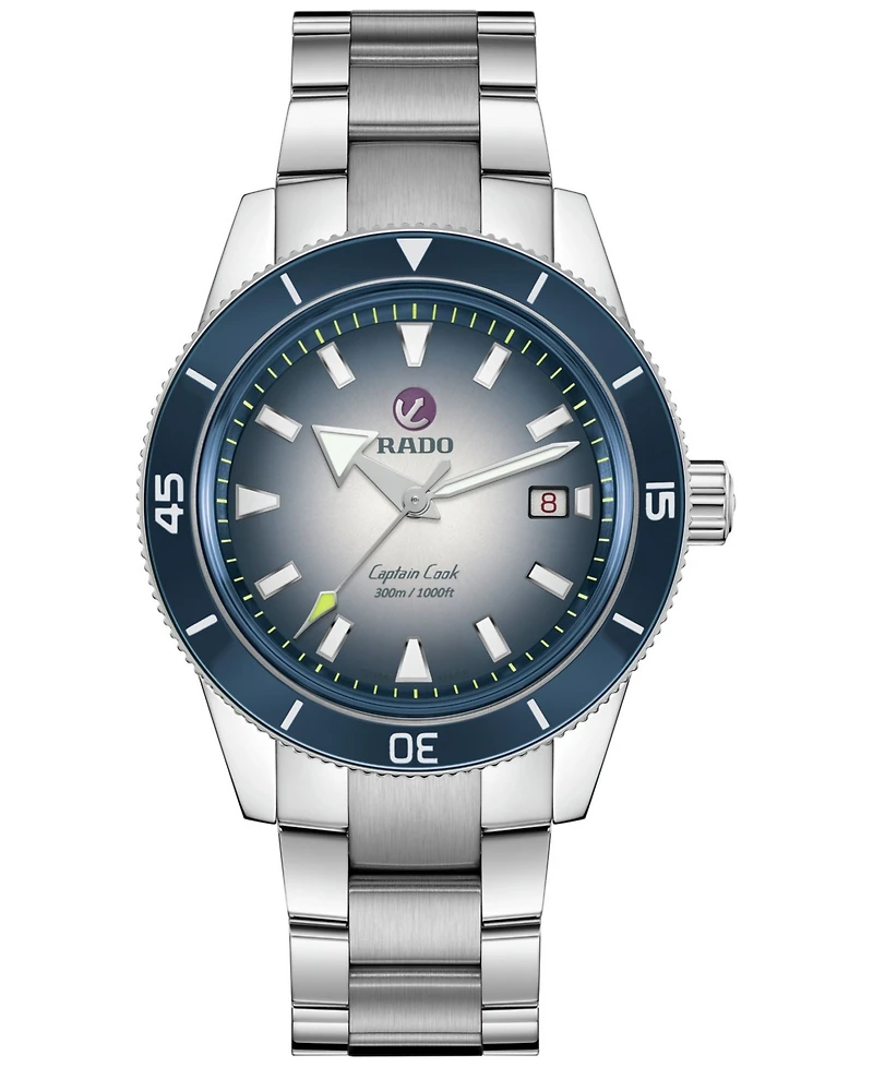 Rado Men's Swiss Automatic Captain Cook Stainless Steel Bracelet Watch 42mm