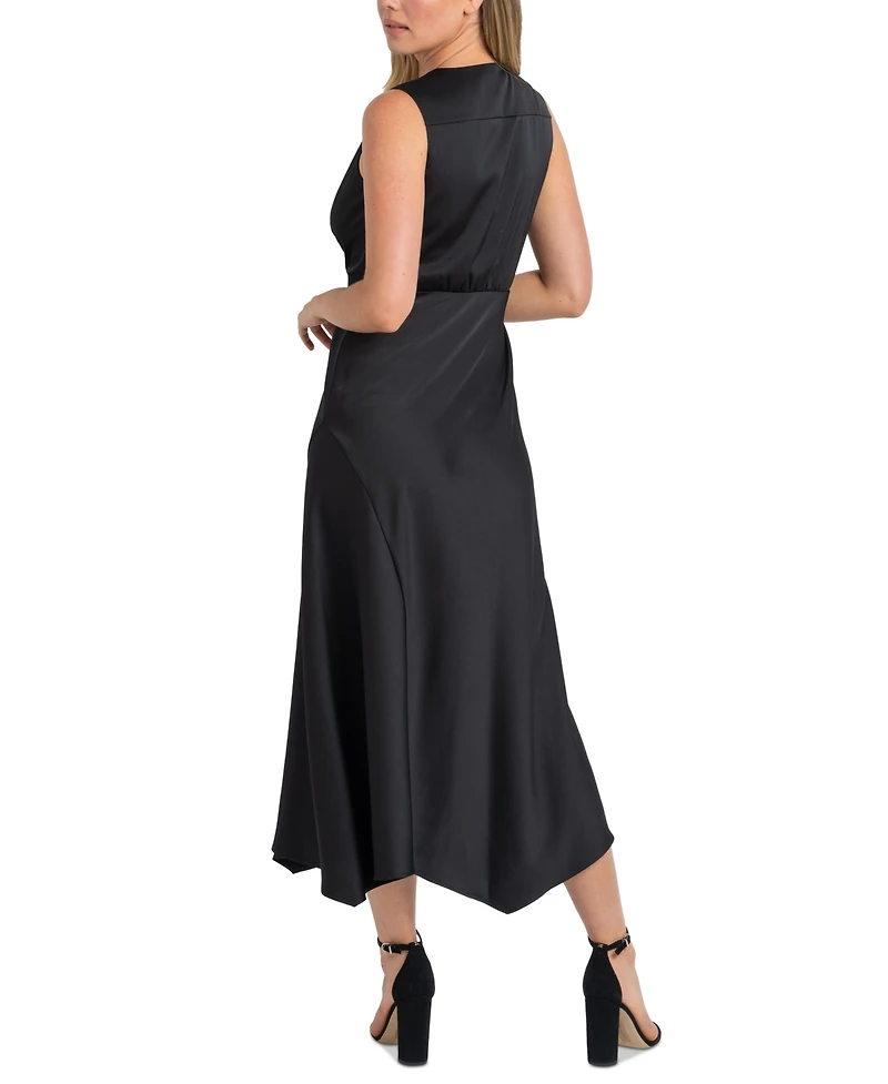 Sam Edelman Women's V-Neck Asymmetric-Hem A-Line Dress