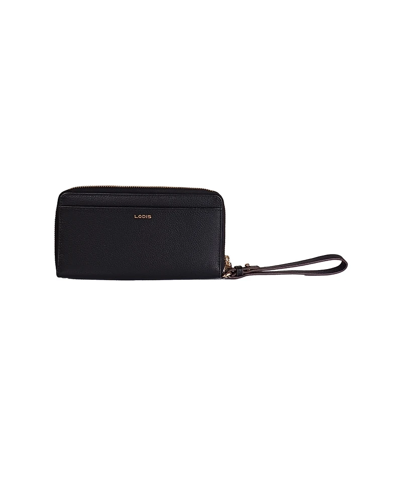 Lodis Leather Details Zip Wristlet Bag