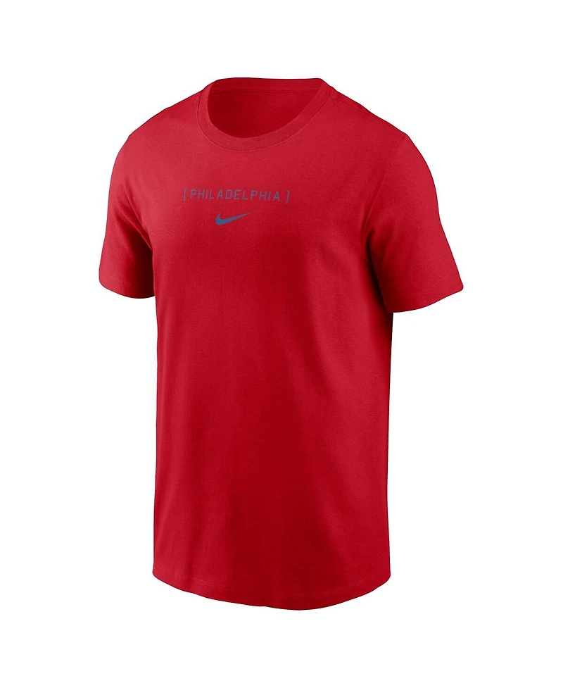 Nike Men's Red Philadelphia Phillies Large Logo Back Stack T-Shirt