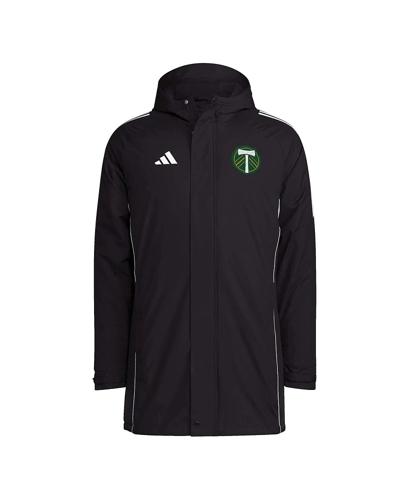 Adidas Men's Black Portland Timbers Tiro 24 Full-Zip Winter Parka Hoodie