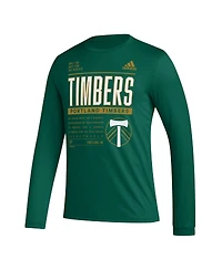 Adidas Men's Green Portland Timbers Club Dna Long Sleeve Aeroready T-Shirt
