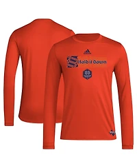 Adidas Men's Orange Houston Dynamo Fc 2024 Jersey Hook Aeroready Long Sleeve T-Shirt