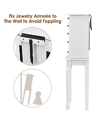 Costway Jewelry Cabinet Storage Chest Standing Organizer