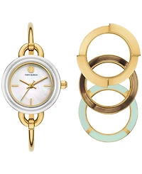 Tory Burch Women's The Miller Gold-Tone Stainless Steel Bangle Bracelet Watch 27mm Set