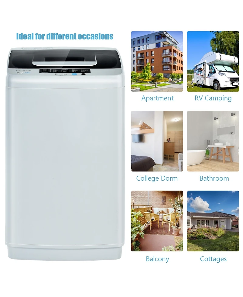 Gymax Full-Automatic Washing Machine Portable Compact Laundry Washer Spin 8.8 lbs