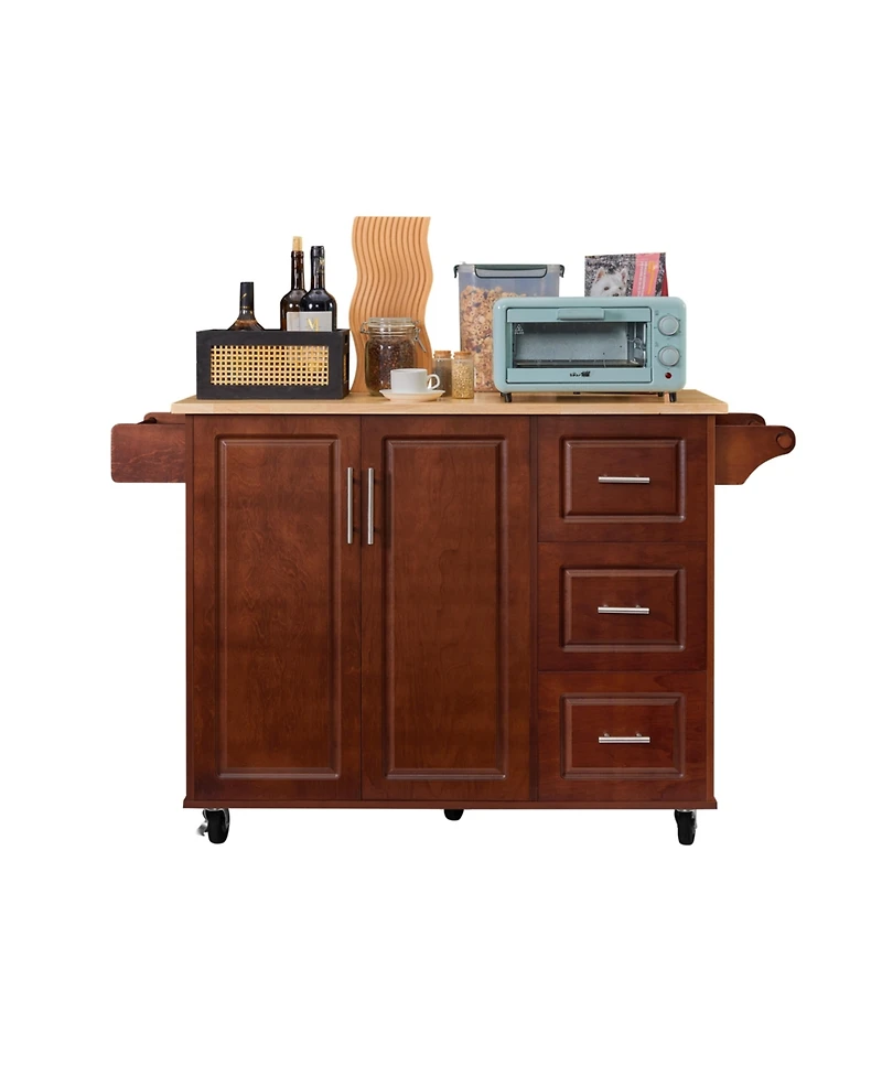 Streamdale Mobile Kitchen Island Cart With drawers