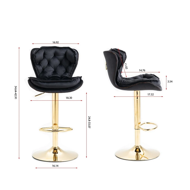 Streamdale Chrome Swivel Bar Stools with Adjustable Lift