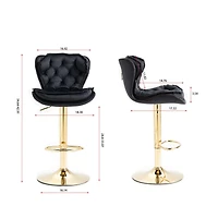 Streamdale Chrome Swivel Bar Stools with Adjustable Lift