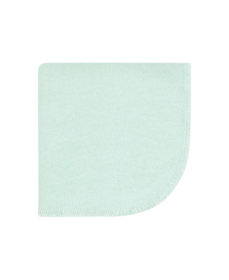 Hudson Baby Infant Girl Flannel Washcloths, Eucalyptus 12Pk, One Size