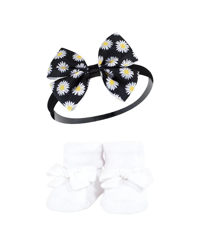 Hudson Baby Girls Charming Coordinated Set Headband & Socks