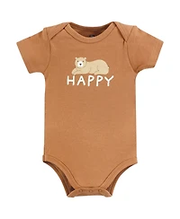 Hudson Baby Boys Unisex Soft Cotton Bodysuit Triple Pack