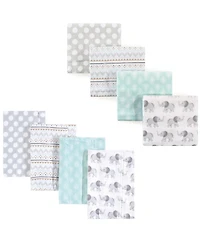 Hudson Baby Boys 8-Piece Cotton Flannel Nursery Essential Set Swaddle Blankets & Burp Cloths