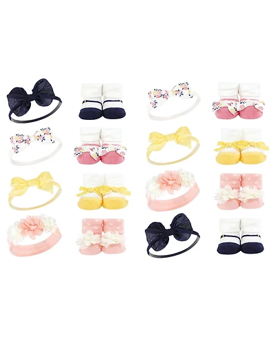 Hudson Baby Infant Girl 16Pc Headband and Socks
