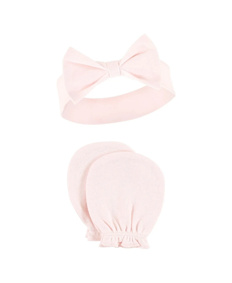 Hudson Baby Girls 8Pk Headband and Scratch Mitten Set