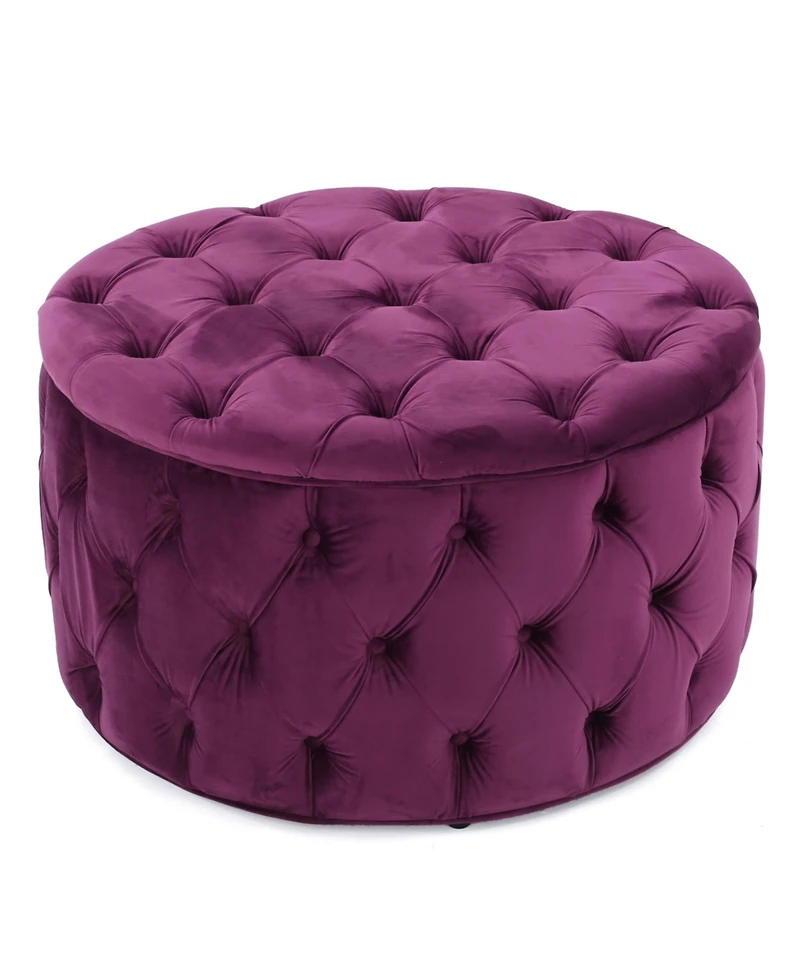 Streamdale Ottoman Velvet Modern Glam Button Tufted