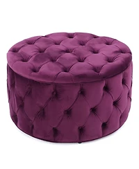 Streamdale Ottoman Velvet Modern Glam Button Tufted