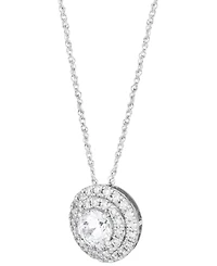 Grown With Love Lab Grown Diamond Double Halo Pendant Necklace (1-1/2 ct. t.w.) in 14k White or Yellow Gold, 16" + 2" extender