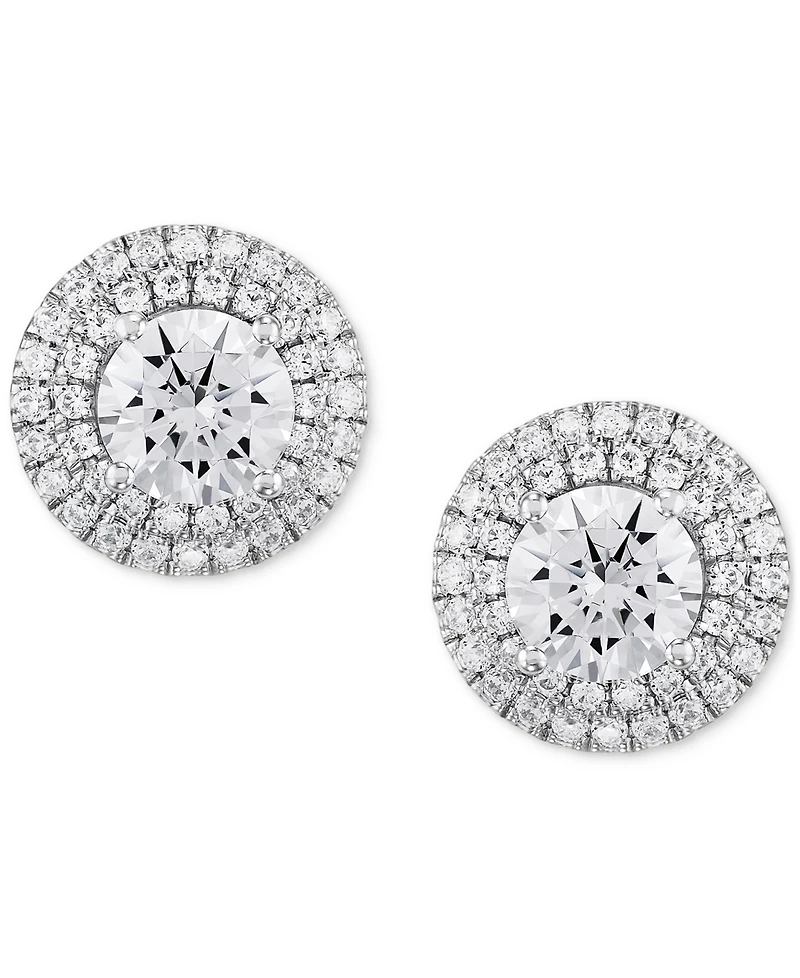 Grown With Love Lab Diamond Double Halo Earrings (2 ct. t.w.) 14k White or Yellow Gold