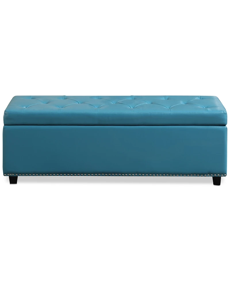 Hayes Faux Leather Storage Ottoman