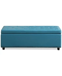 Hayes Faux Leather Storage Ottoman