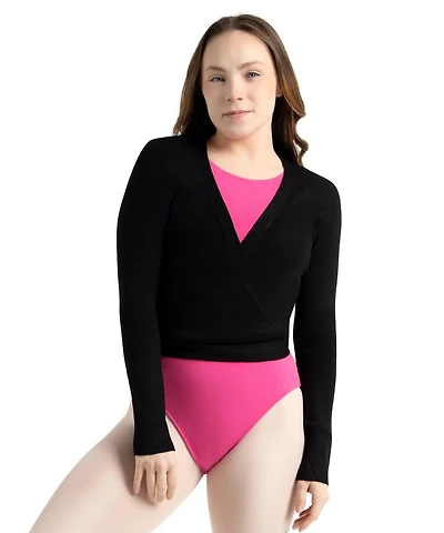 Capezio Women's Ribbed Knit Wrap Sweater