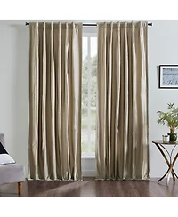 Ihi Home Valencia Faux Silk Taffeta Curtain Panel - with Heavy Interlining, Rod Pocket Hidden Back Tabs