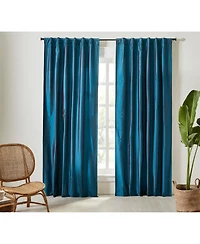 Ihi Home Valencia Faux Silk Taffeta Curtain Panel - with Heavy Interlining, Rod Pocket Hidden Back Tabs