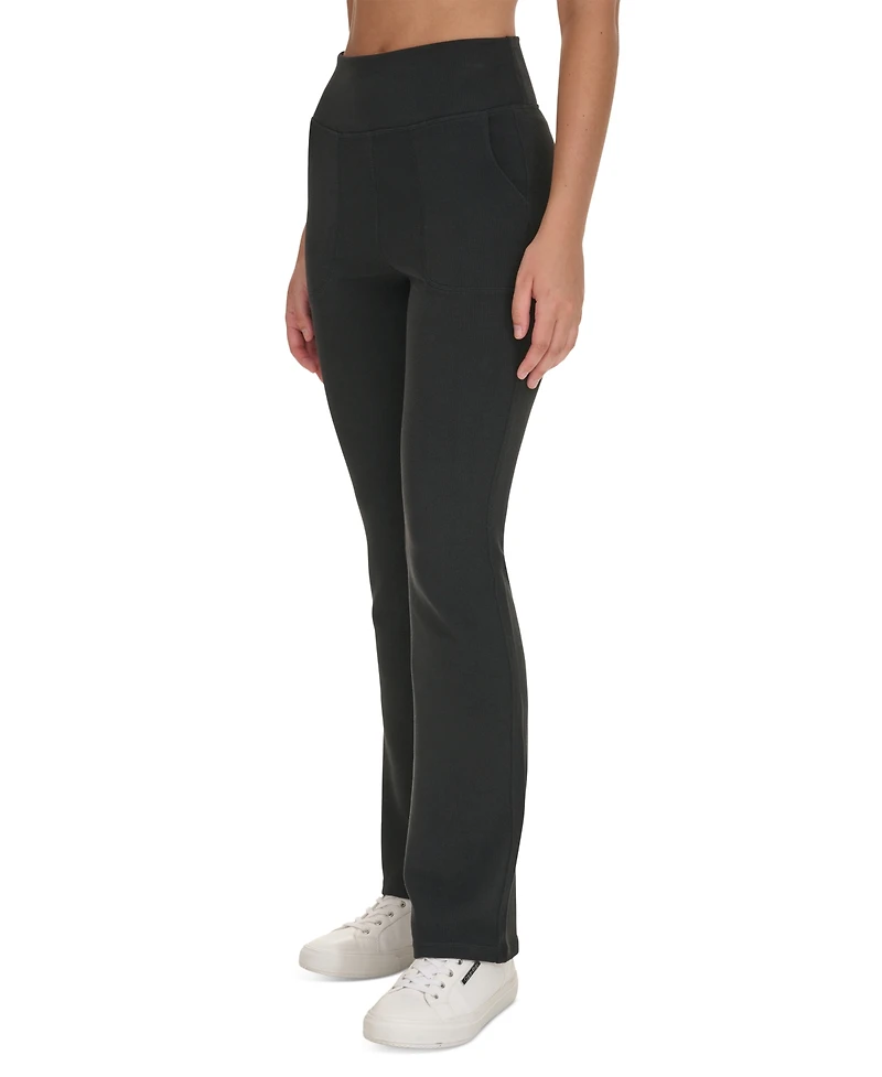 Calvin Klein Performance Women's Tech Waffle-Knit Flare-Leg Pants