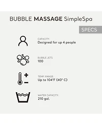 Intex SimpleSpa Bubble Massage 4 Person Inflatable Hot Tub with Insulated Cover