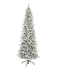 National Tree Company Snowy Comet Slim Blue Tree, 7.5 feet.