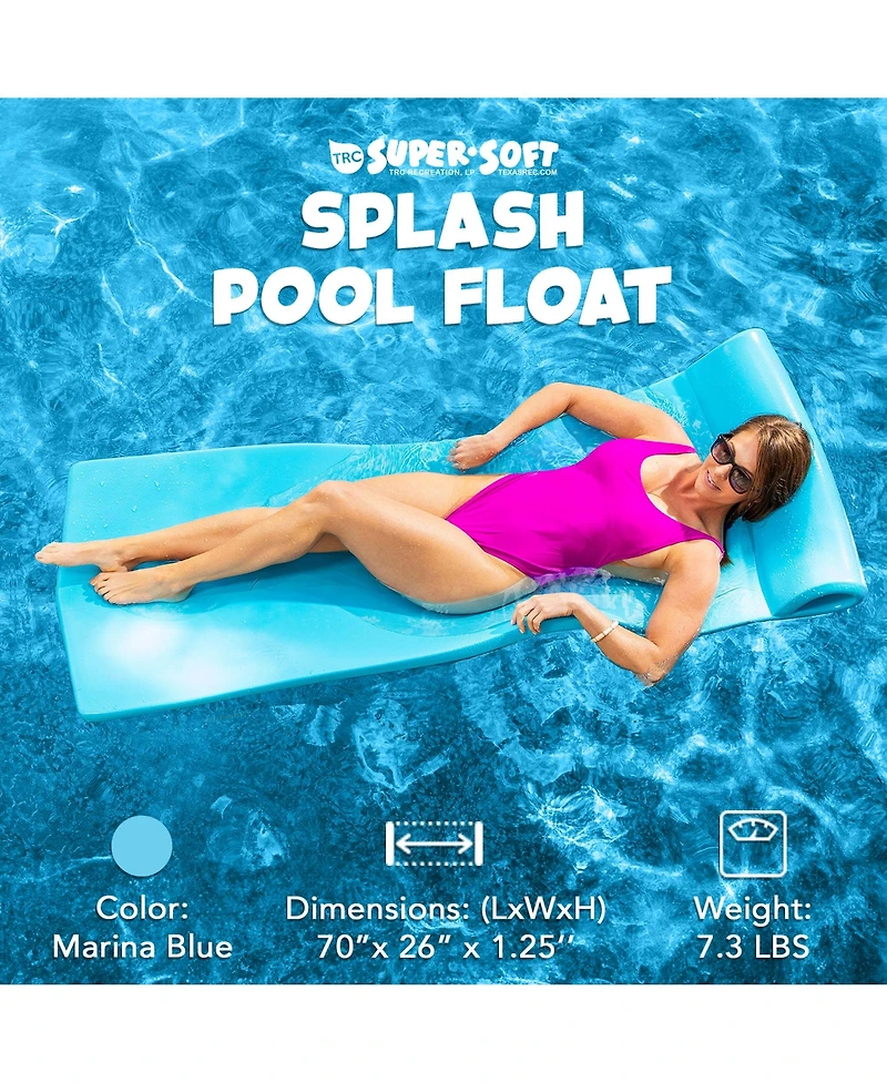 Trc Recreation Splash 1.25" Thick Foam Swimming Pool Float Mat