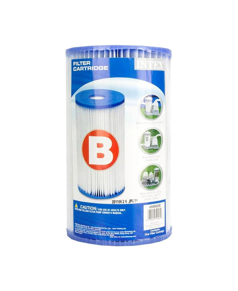 Intex Easy Set Type B Replacement Filter Cartridge for Swimming Pools, (4 Pack