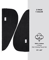 American Soft Linen 2-Pack Hair Drying Towels, 26" x 13"