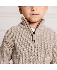 Hope & Henry Boys' Organic Long Sleeve Half Zip Pullover Sweater, Kids