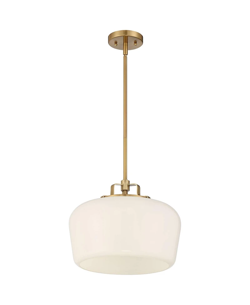 Mystic Gold Pendant Chandelier Lighting 15" Wide Modern Opal White Glass Shade 3-Light Fixture for Dining Room Living House Foyer Kitchen Island Entry